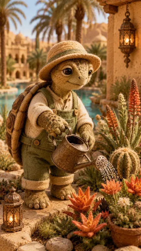 Felted Wool Characters In Desert Resorts