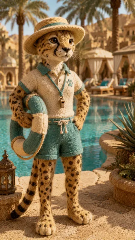 Felted Wool Characters In Desert Resorts