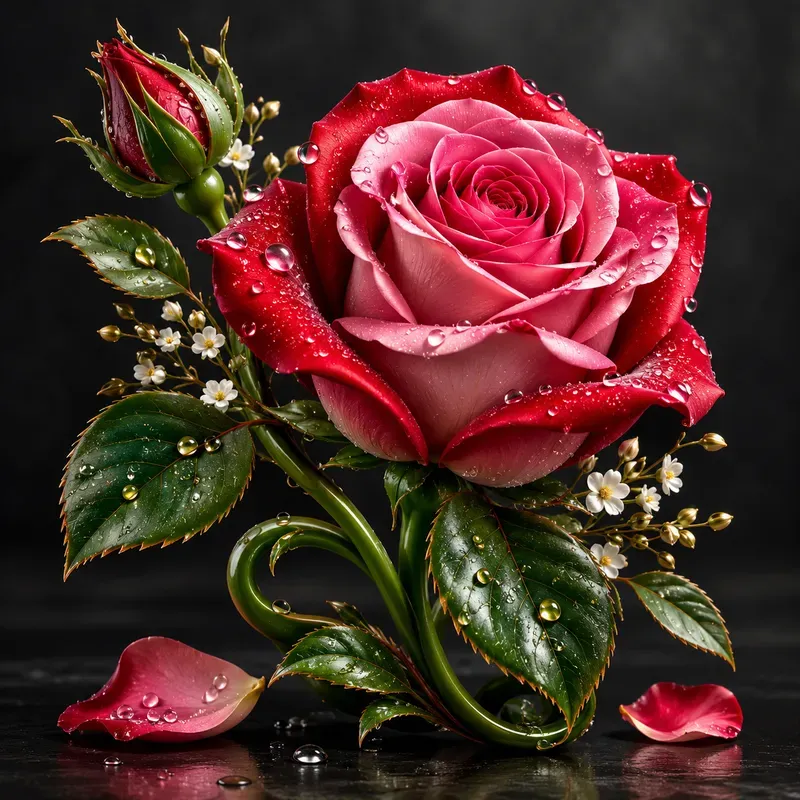 Luxury 3D Floral Script Art