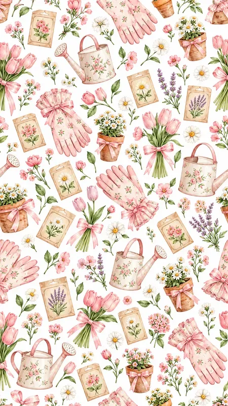 California Slow Life Seamless Patterns