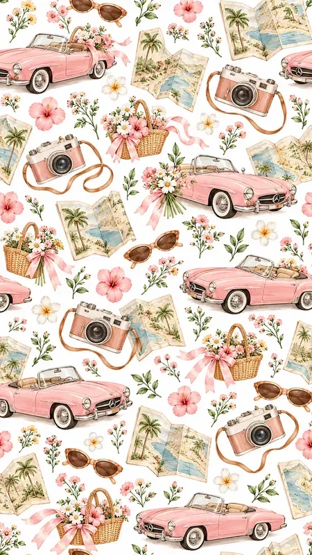 California Slow Life Seamless Patterns