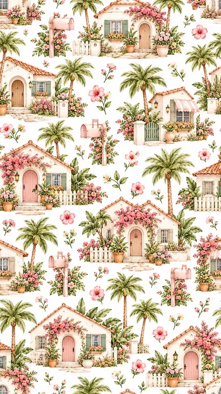 California Slow Life Seamless Patterns