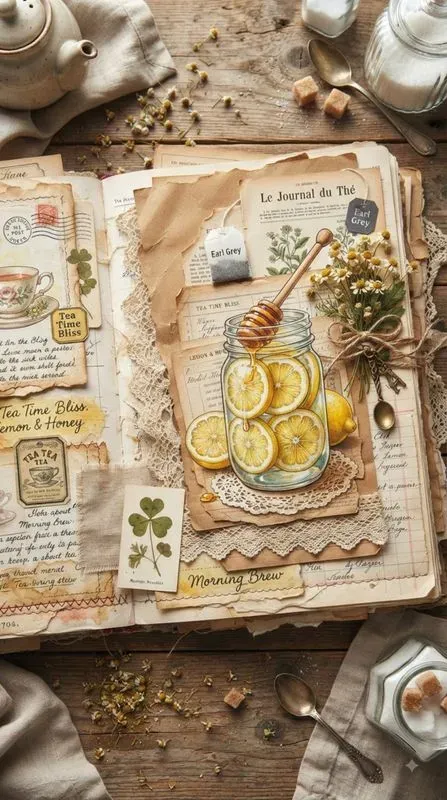Tea Time Junk Journal Pages