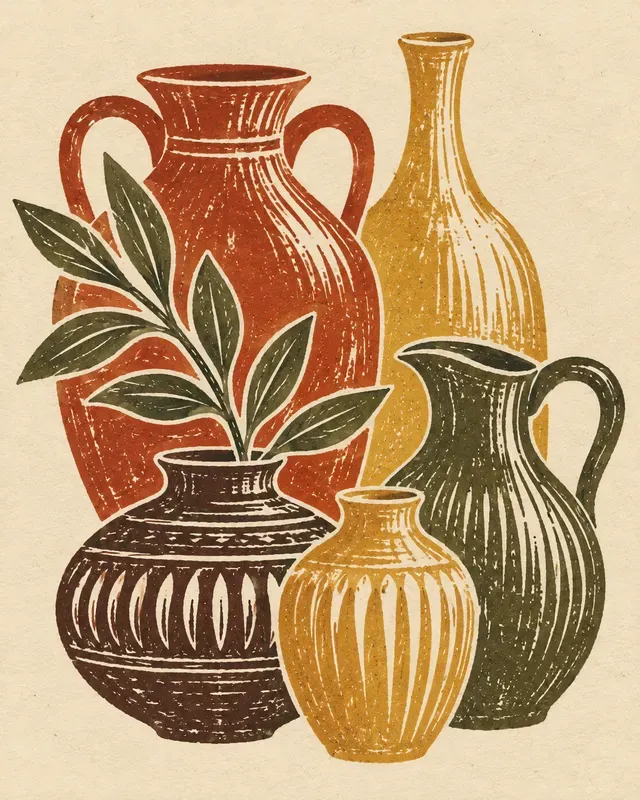 Midcentury Block Print Gallery Sets