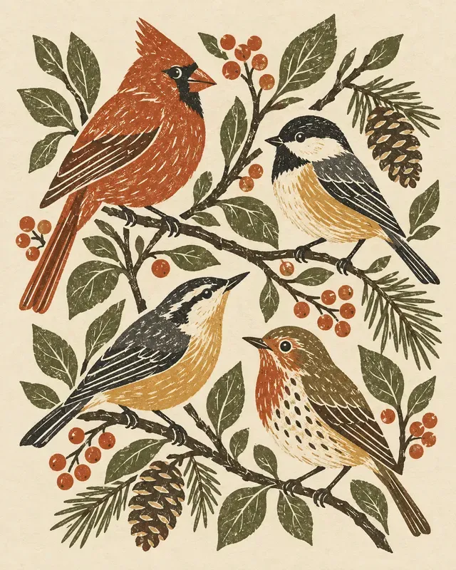 Midcentury Block Print Gallery Sets