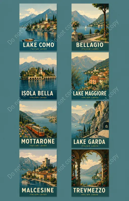 Retro Travel Poster Card Sheets