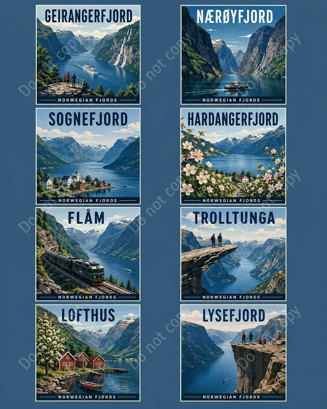 Retro Travel Poster Card Sheets