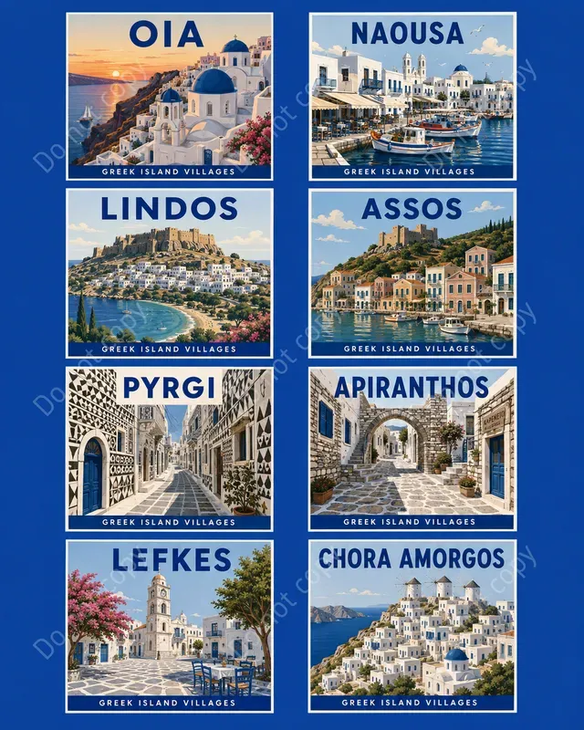 Retro Travel Poster Card Sheets