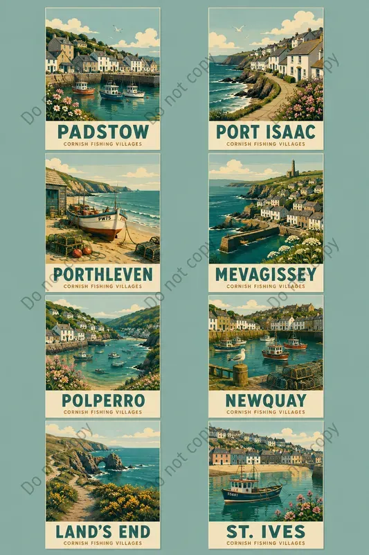 Retro Travel Poster Card Sheets
