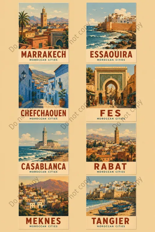 Retro Travel Poster Card Sheets