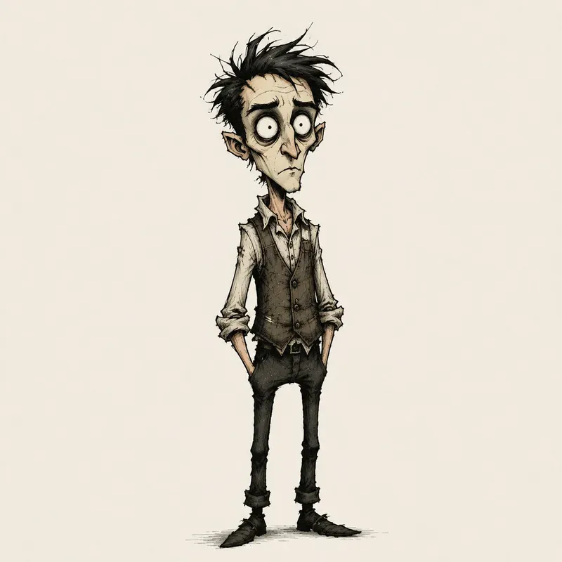 Gothic Survival Game Sketch Art Style