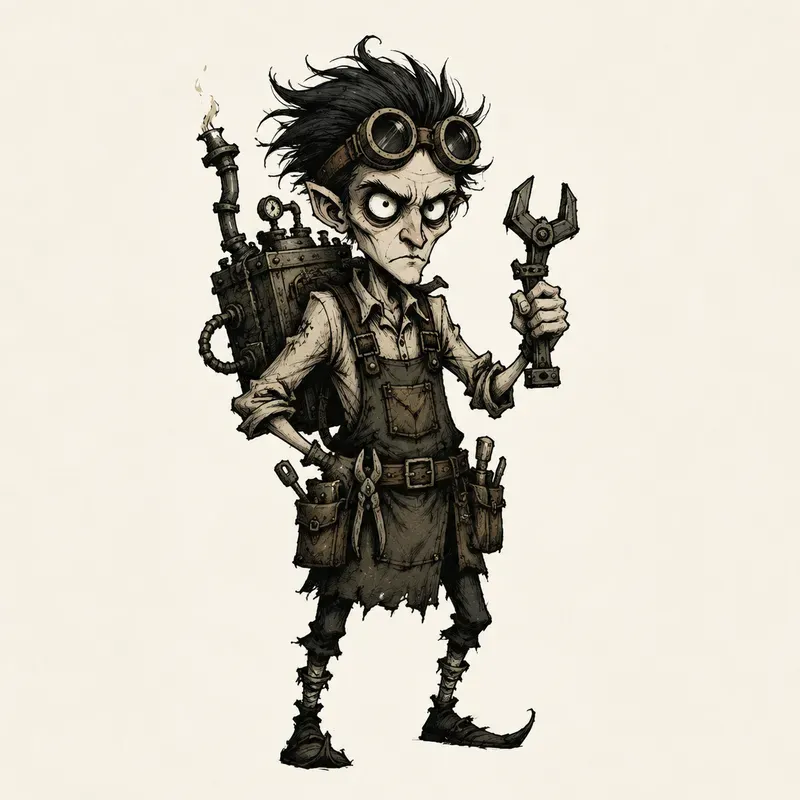 Gothic Survival Game Sketch Art Style