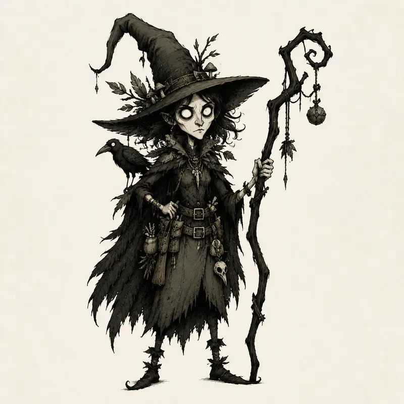 Gothic Survival Game Sketch Art Style