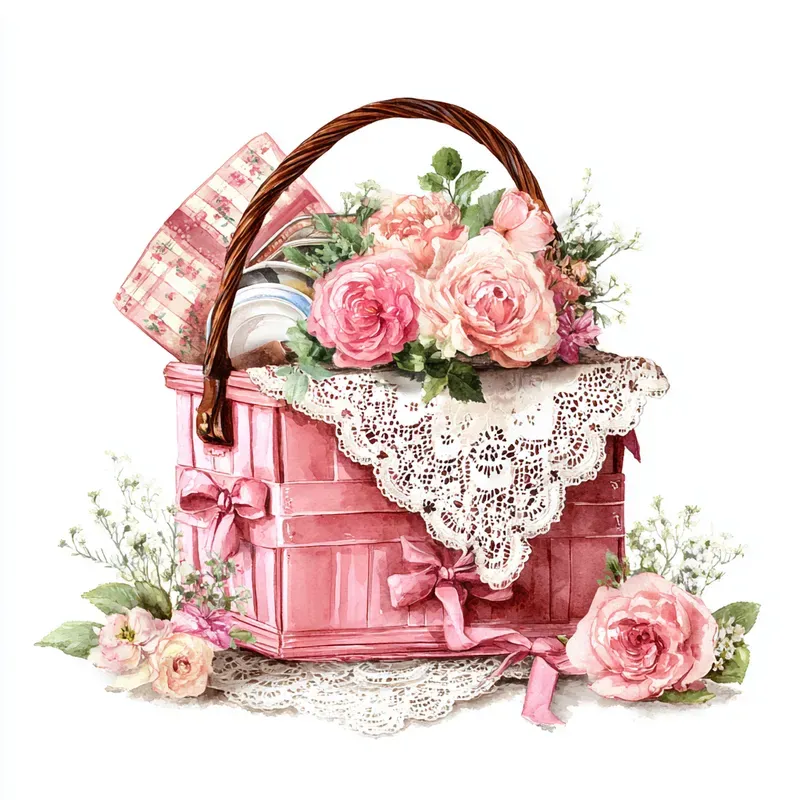 Coquette Picnic Watercolor Clipart