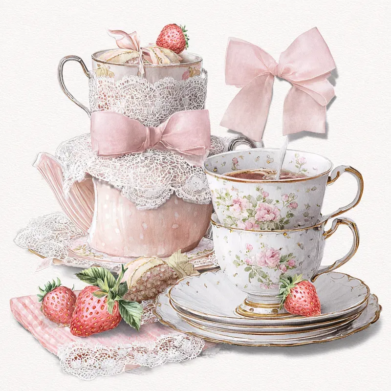 Coquette Picnic Watercolor Clipart
