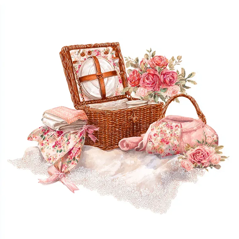 Coquette Picnic Watercolor Clipart