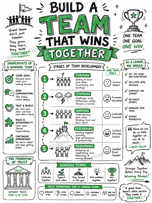Hand Drawn Leadership Team Managements
