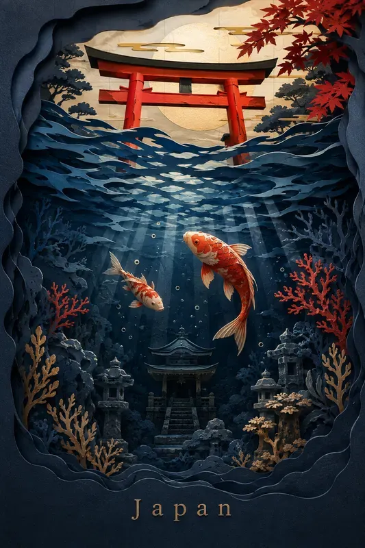Layered Papercut World Diorama Art