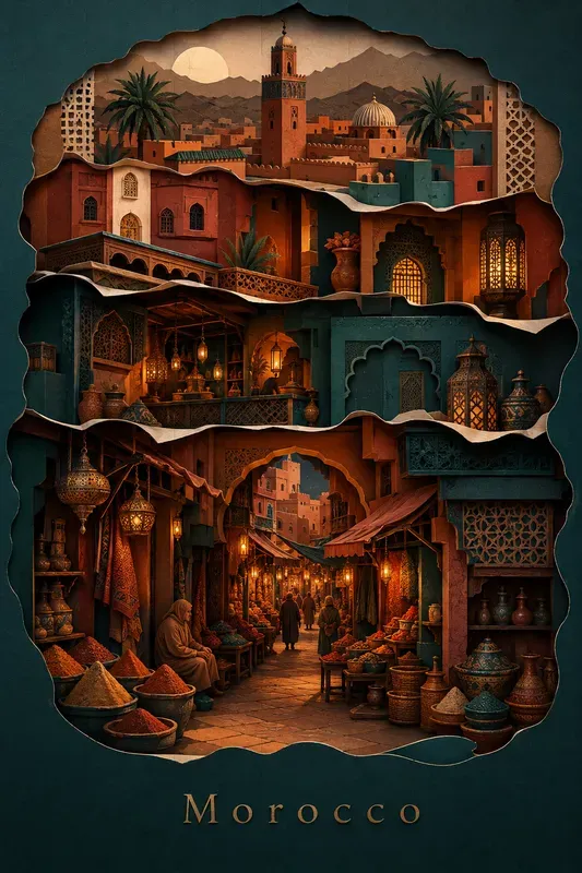 Layered Papercut World Diorama Art