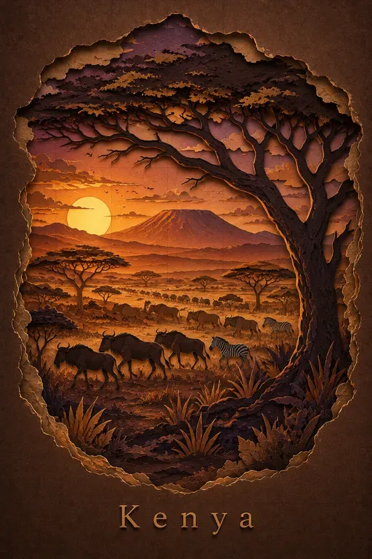 Layered Papercut World Diorama Art