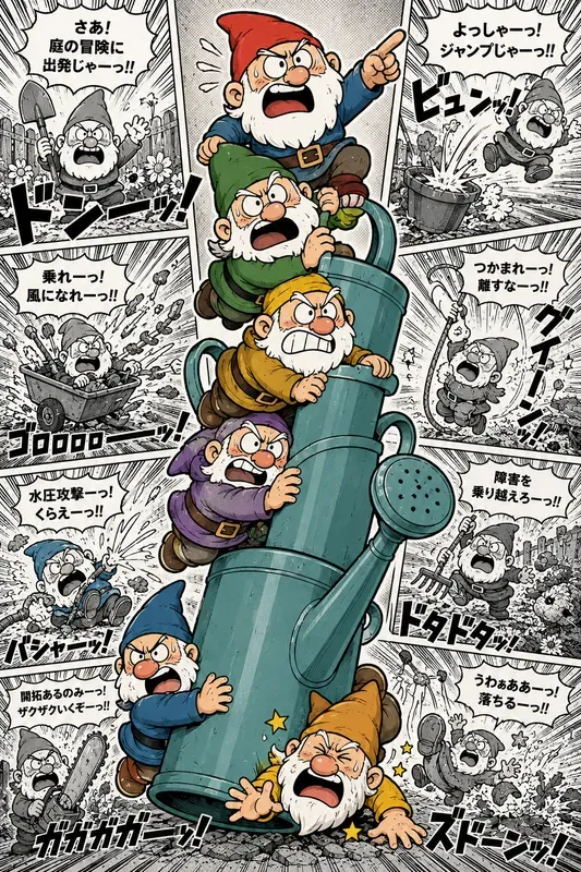 Retro Manga Stack Panel Comic Art