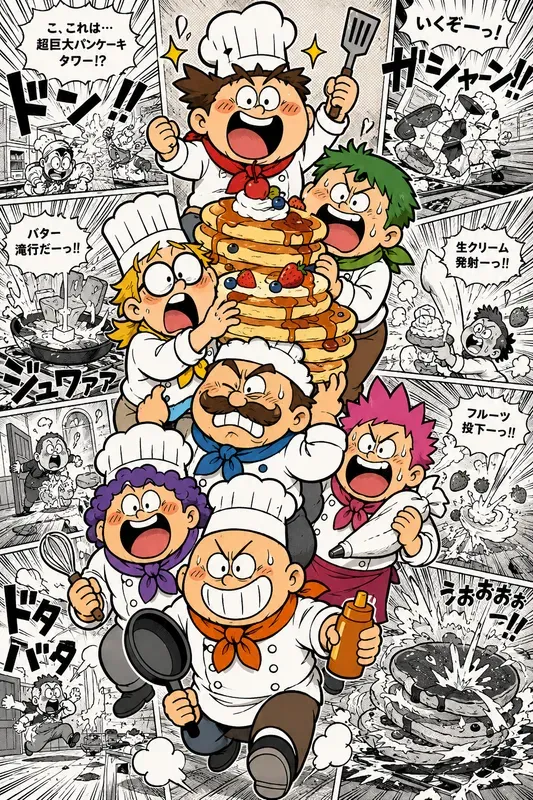 Retro Manga Stack Panel Comic Art