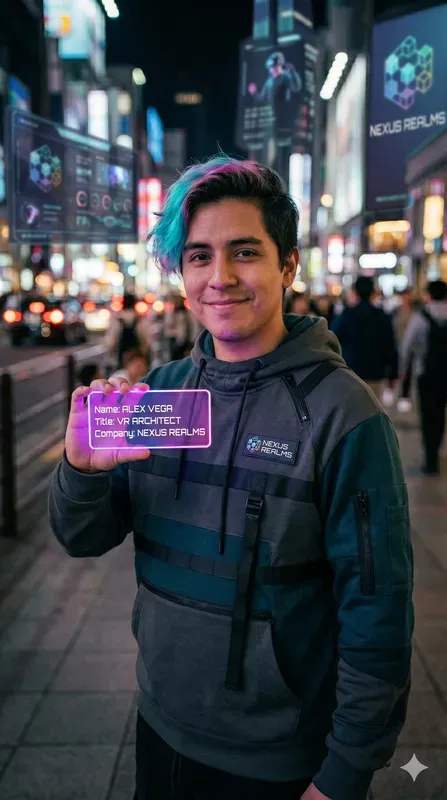 Cyberaesthetic Neon Business Cards