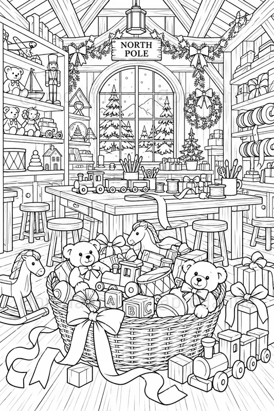 Cozy North Pole Coloring Pages
