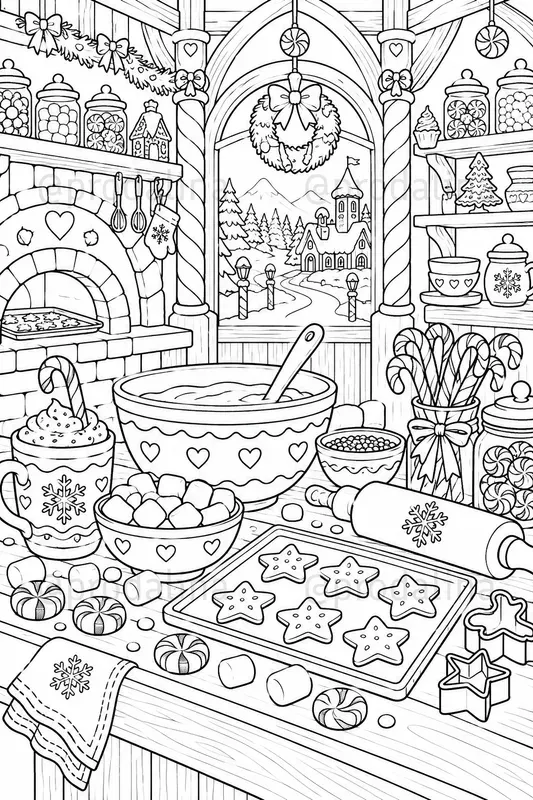 Cozy North Pole Coloring Pages