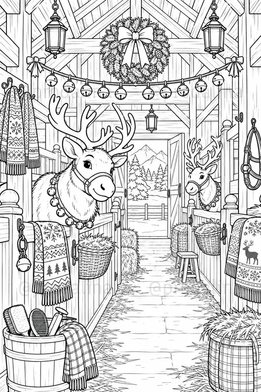Cozy North Pole Coloring Pages