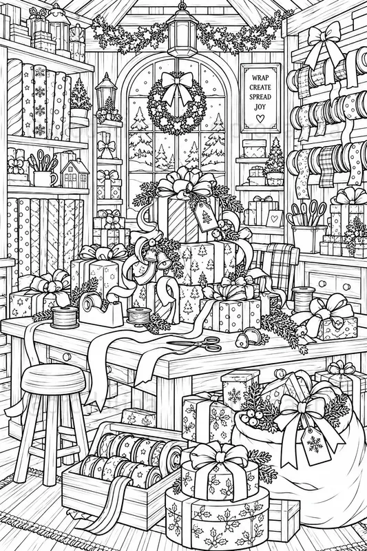 Cozy North Pole Coloring Pages