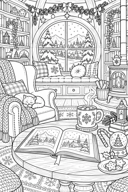 Cozy North Pole Coloring Pages