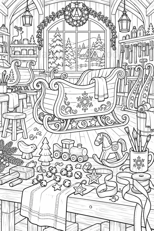 Cozy North Pole Coloring Pages