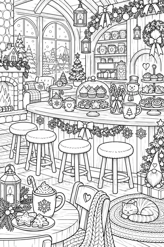 Cozy North Pole Coloring Pages