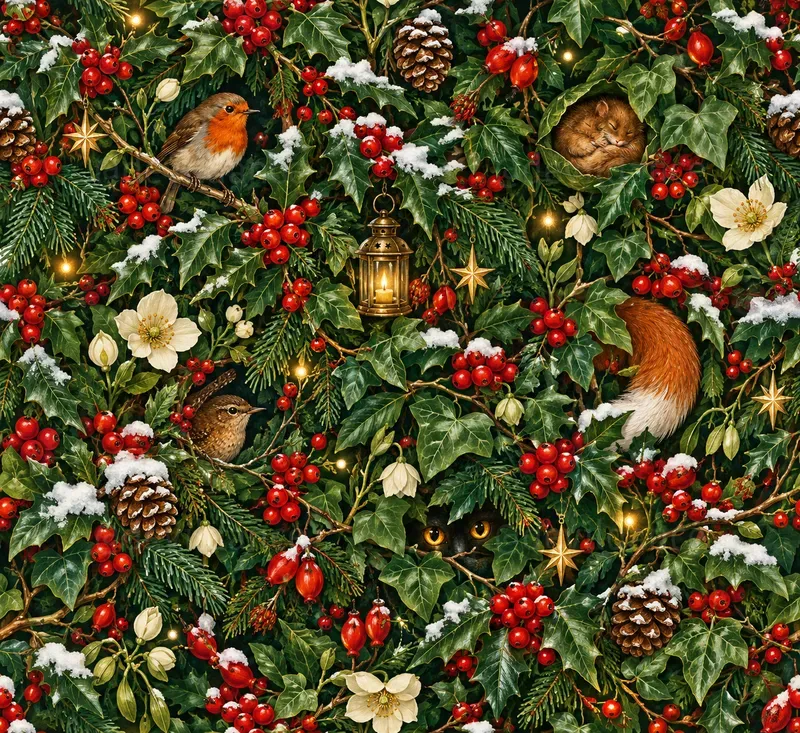 Hidden Creatures Christmas Patterns