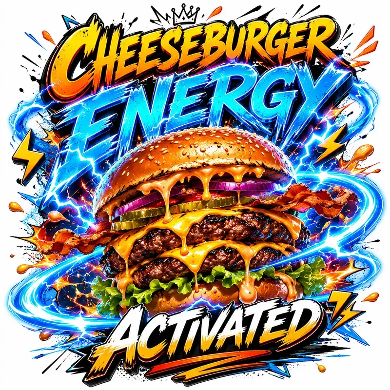 Comic Food Energy Typography