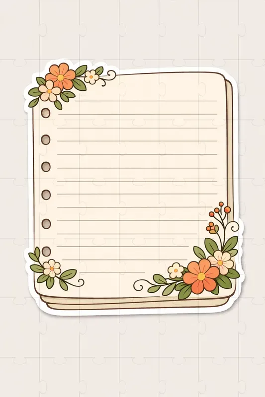Notebook Page Sticker Designs