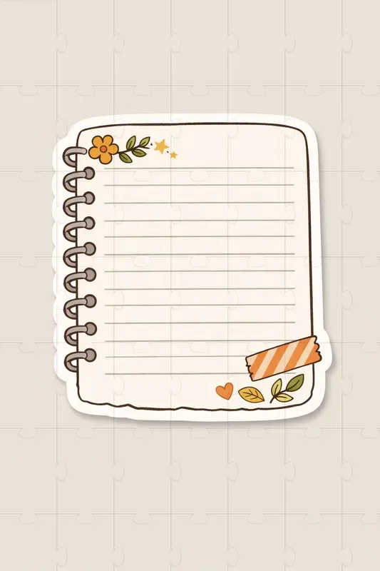 Notebook Page Sticker Designs