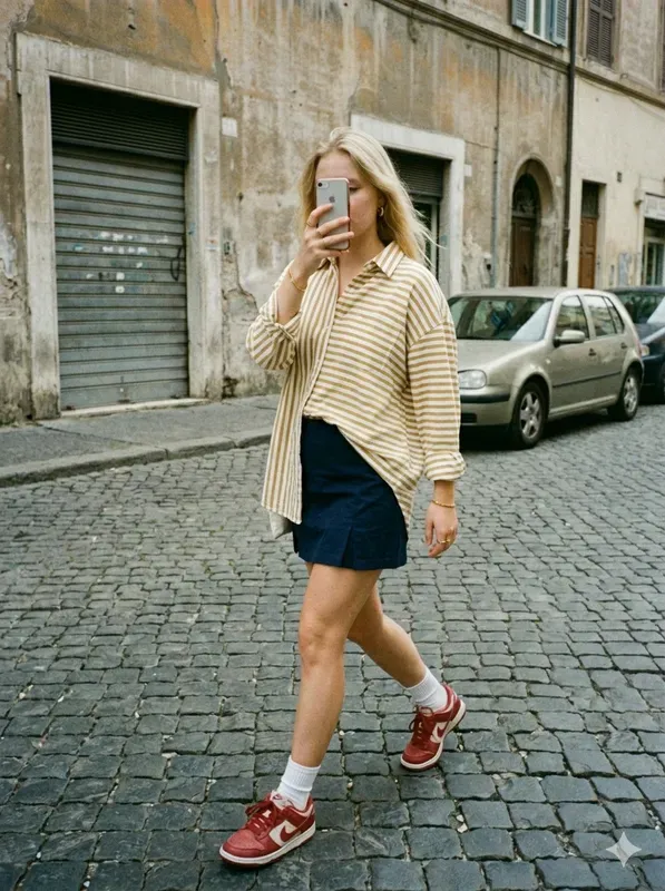 Y2k Mirror Selfie Cobblestone Streets