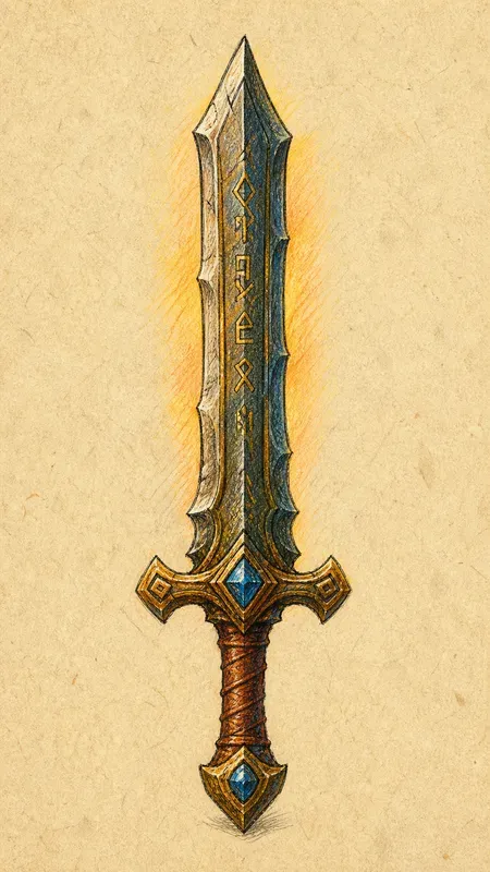 Rustic Pencil Sketch RPG Game Icons