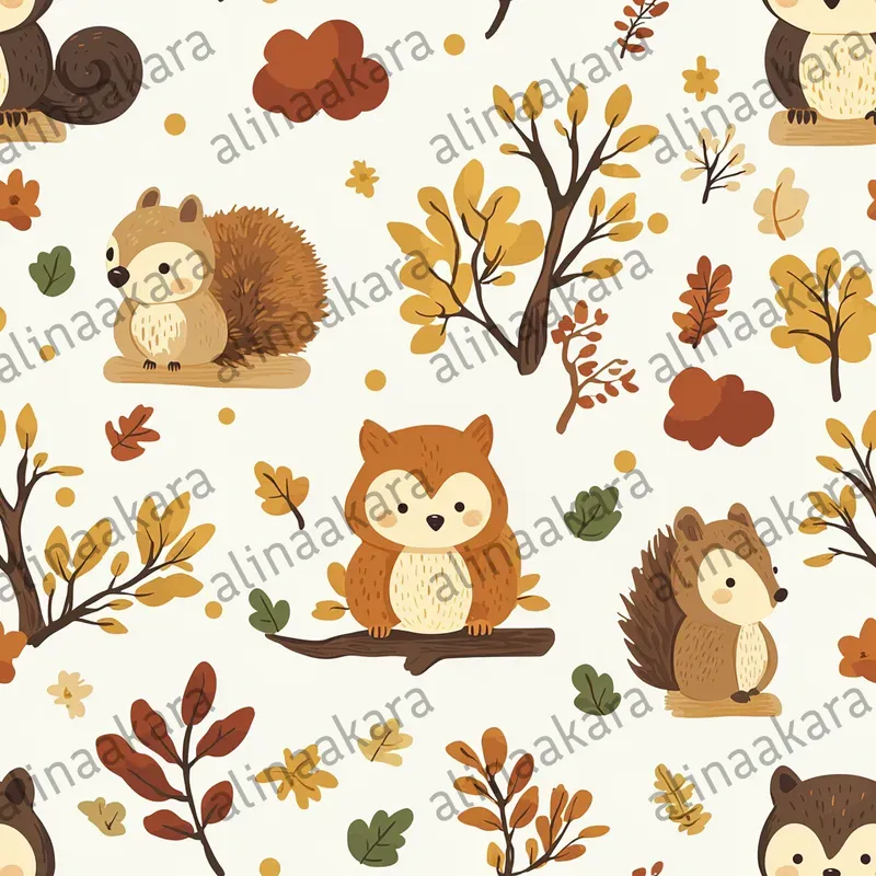 Soft Cloudy Animals Seamless Patterns