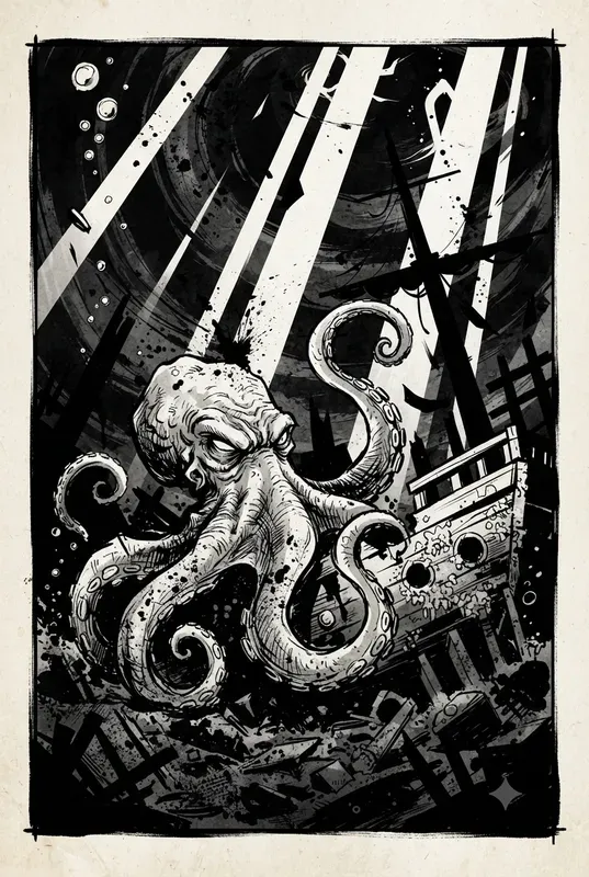 Black White Handdrawn Artworks