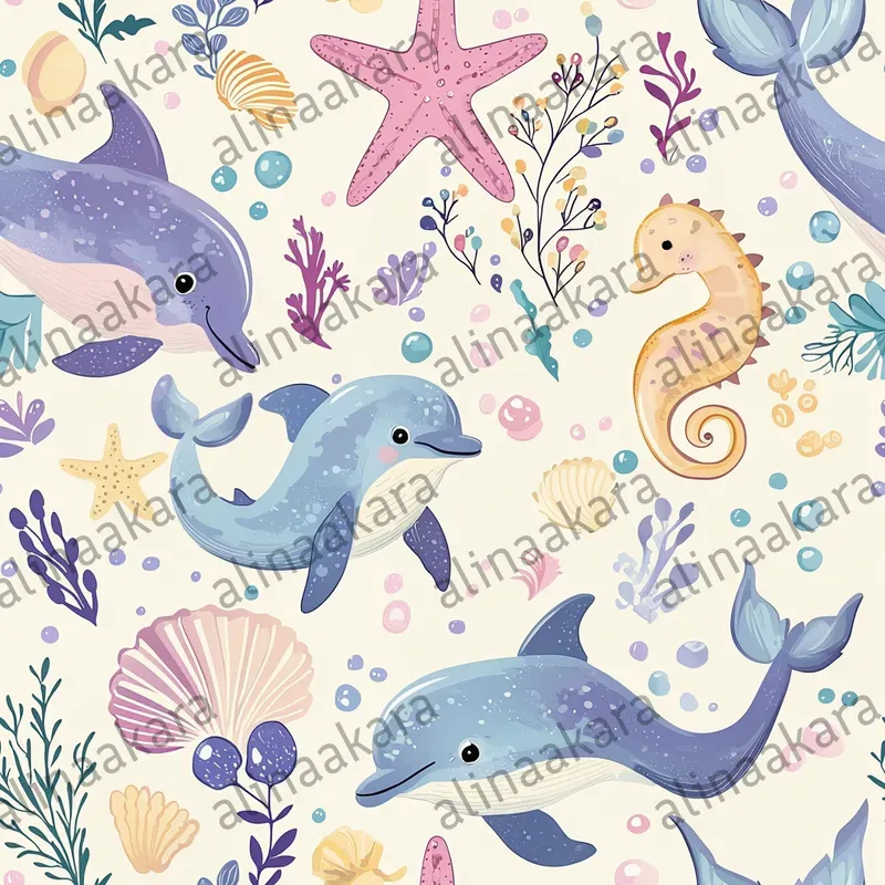 Cute Animals Patterns Pastel Book Style