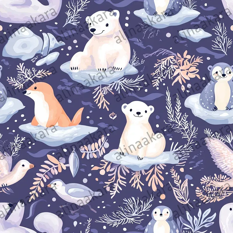 Cute Animals Patterns Pastel Book Style