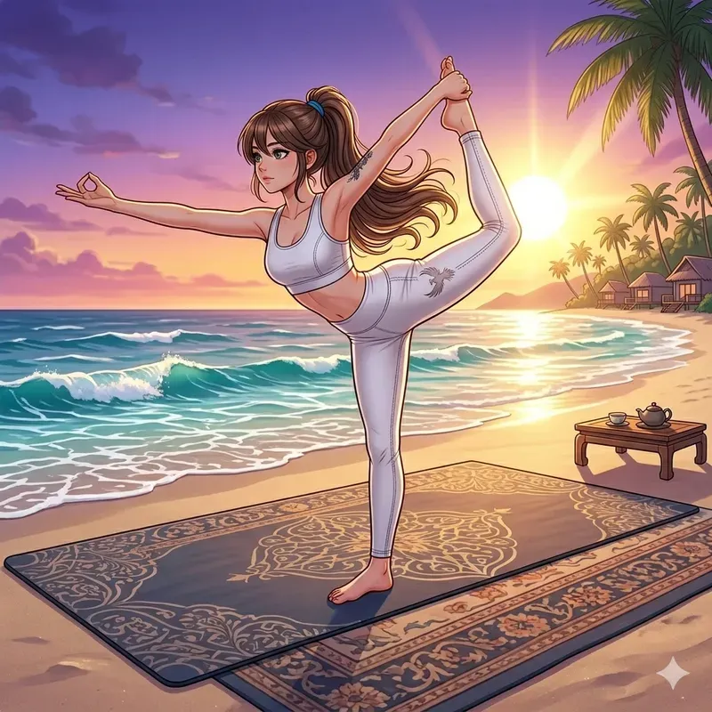 Anime Style Yoga Pose Illustrations