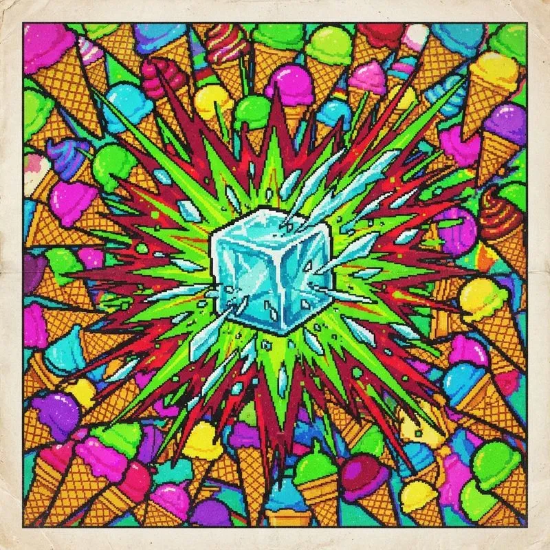 Pixel Bursts Retrofuturistic