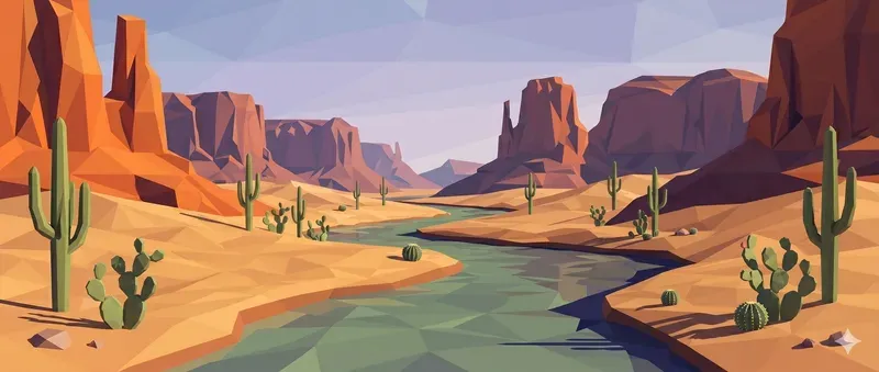 Abstract Low Poly Landscapes
