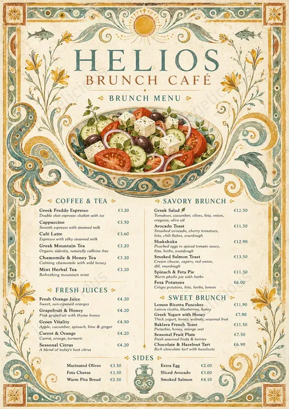 Minoan Fresco Food Menus