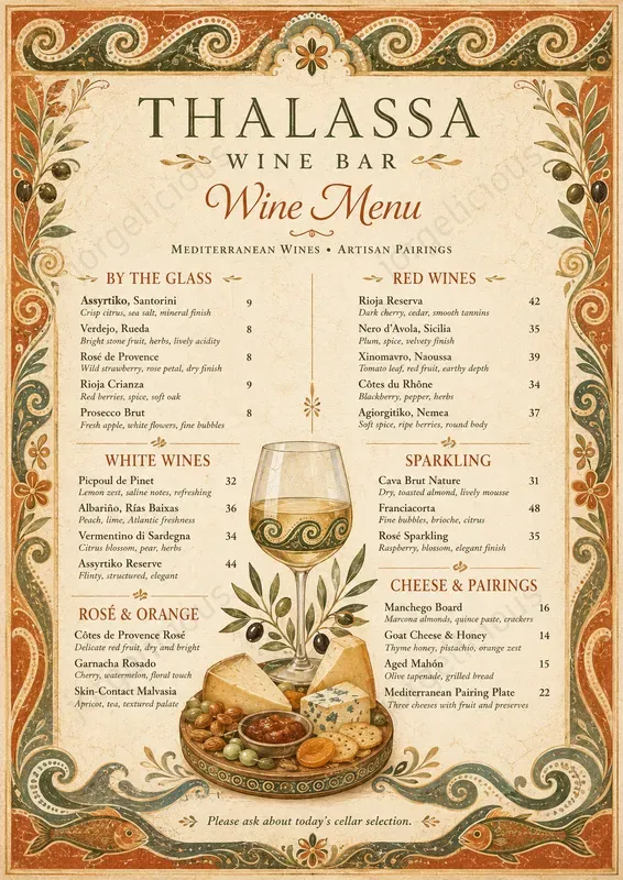 Minoan Fresco Food Menus