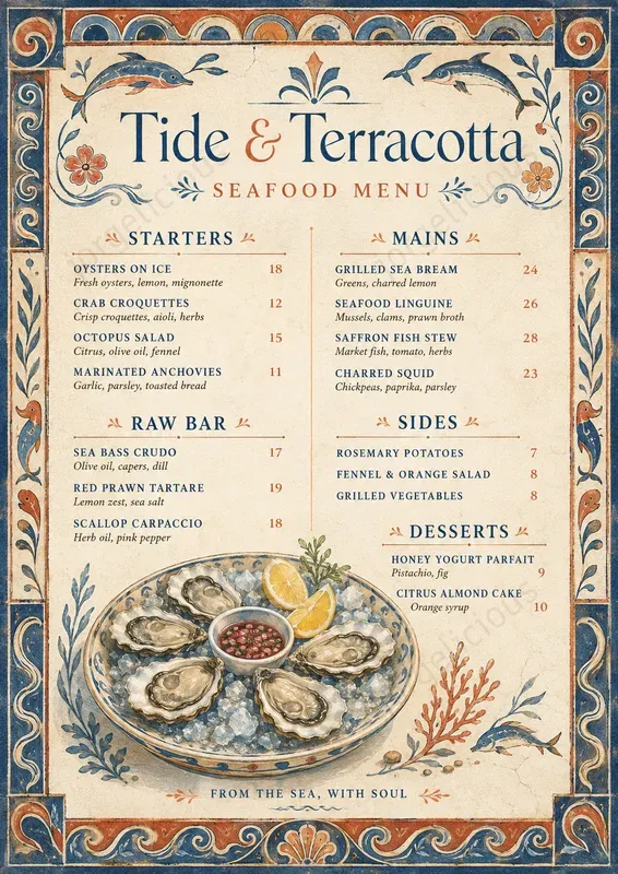 Minoan Fresco Food Menus